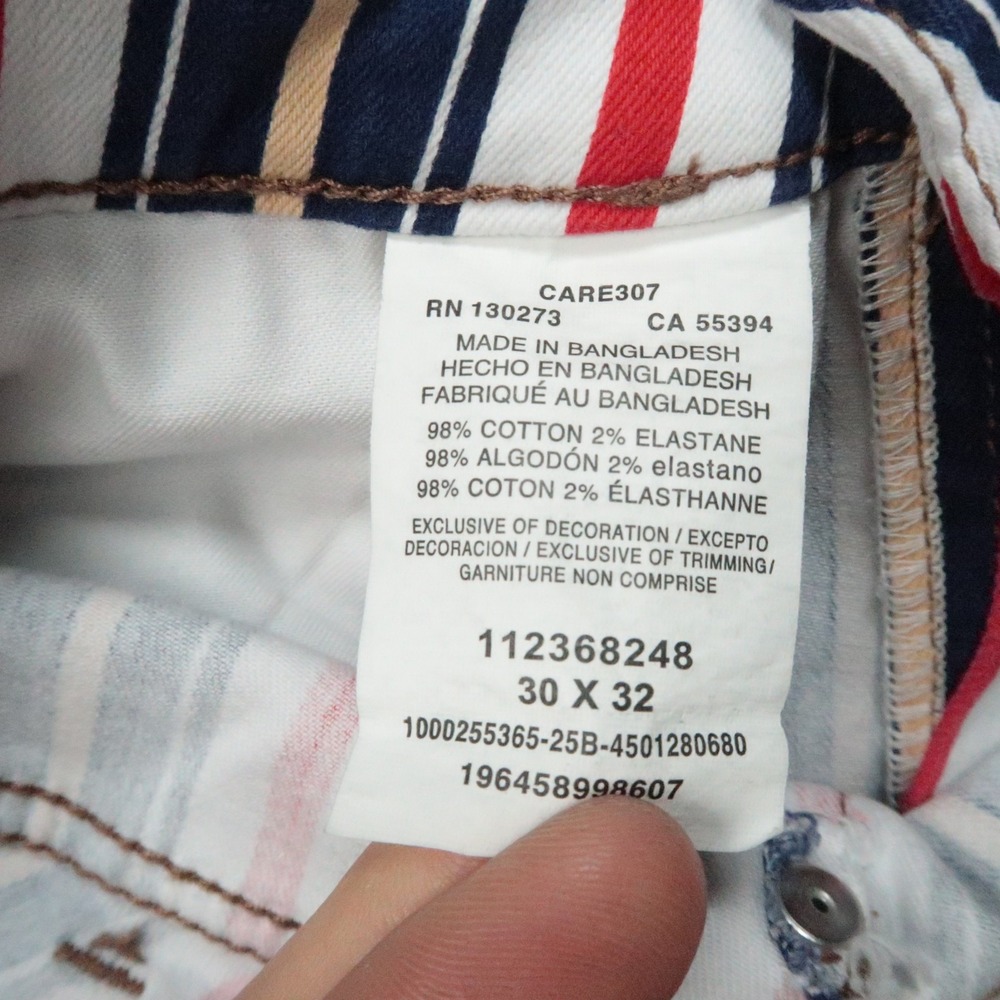 Wrangler Jeans Womens 30x32 Blue White Red Lainey Wilson Stripe Bell Bottom Wide - Picture 6 of 12